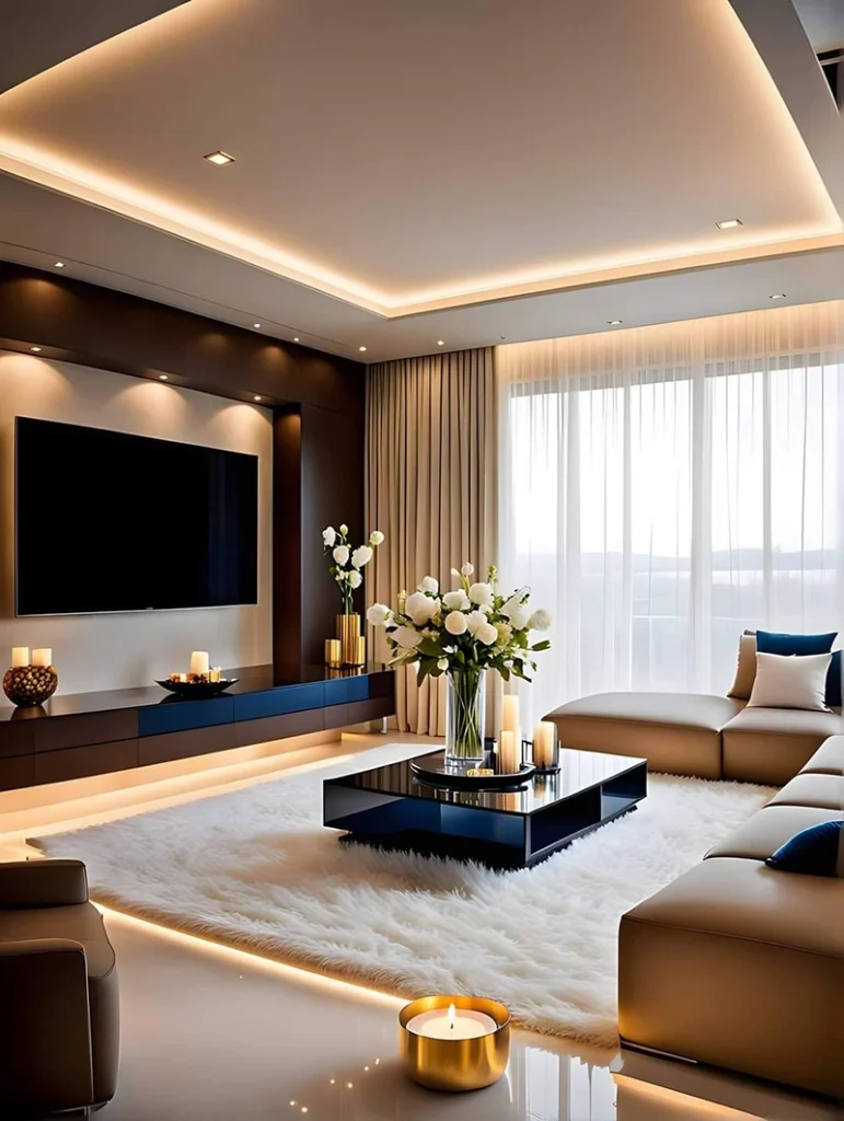 Living room Tv panel interior designer