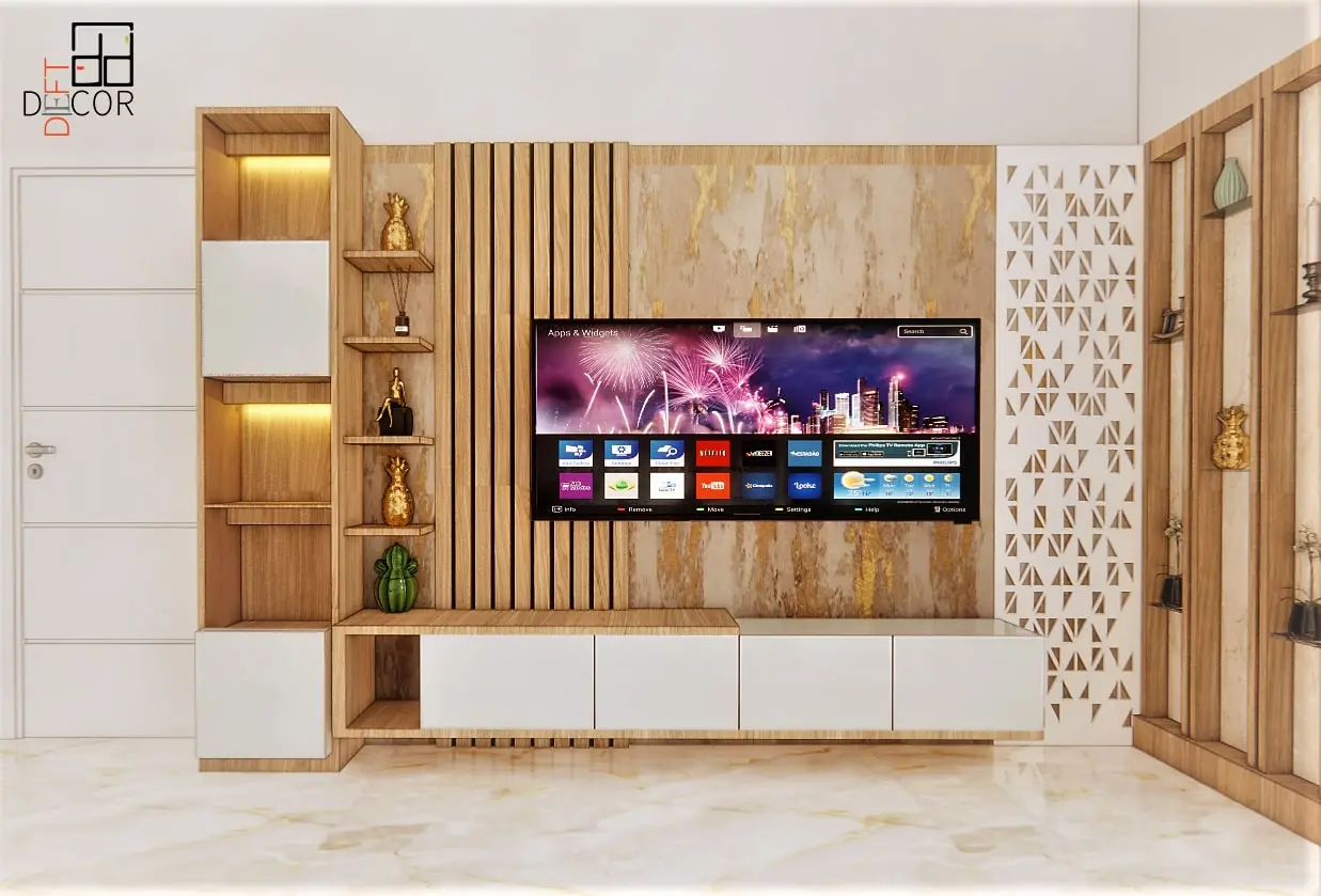 modern tv panel design with cabinet
