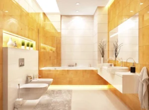 2 commode toile shower room interior design