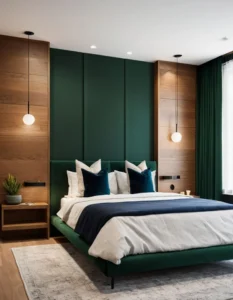 wooden and green bedroom interior design wooden-and-green-bedroom-interior-design