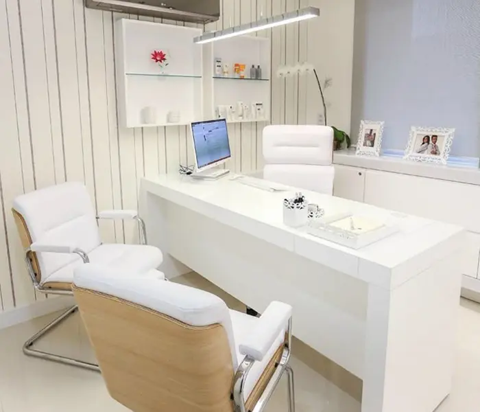 doctor chamber white interior design