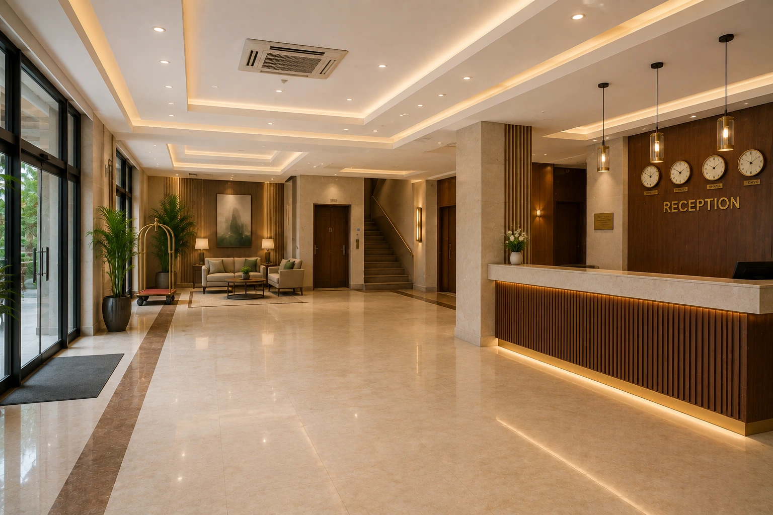 after hotel loby
