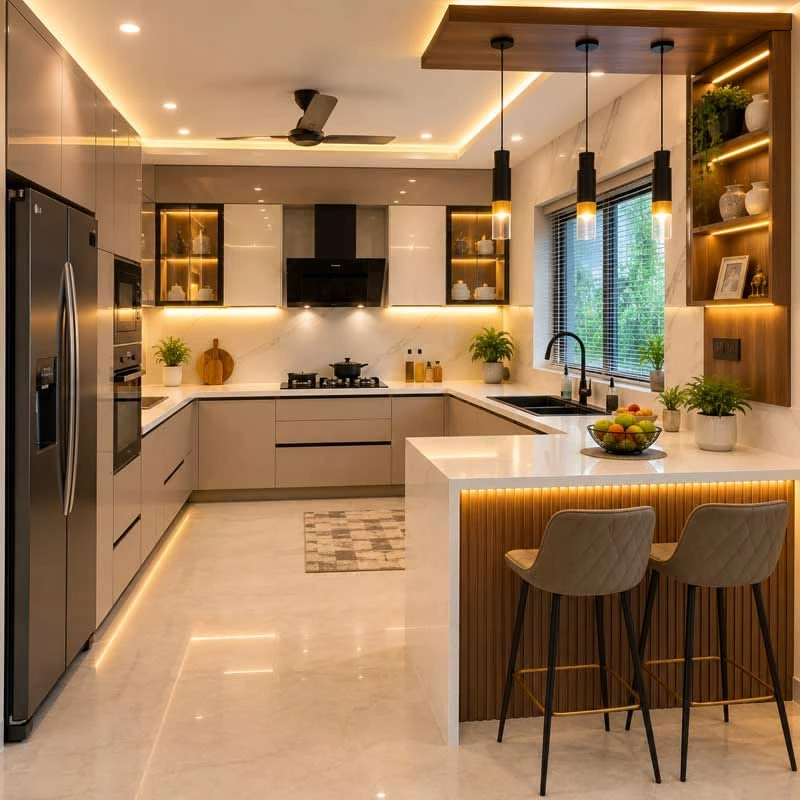 G Shaped Kitchen